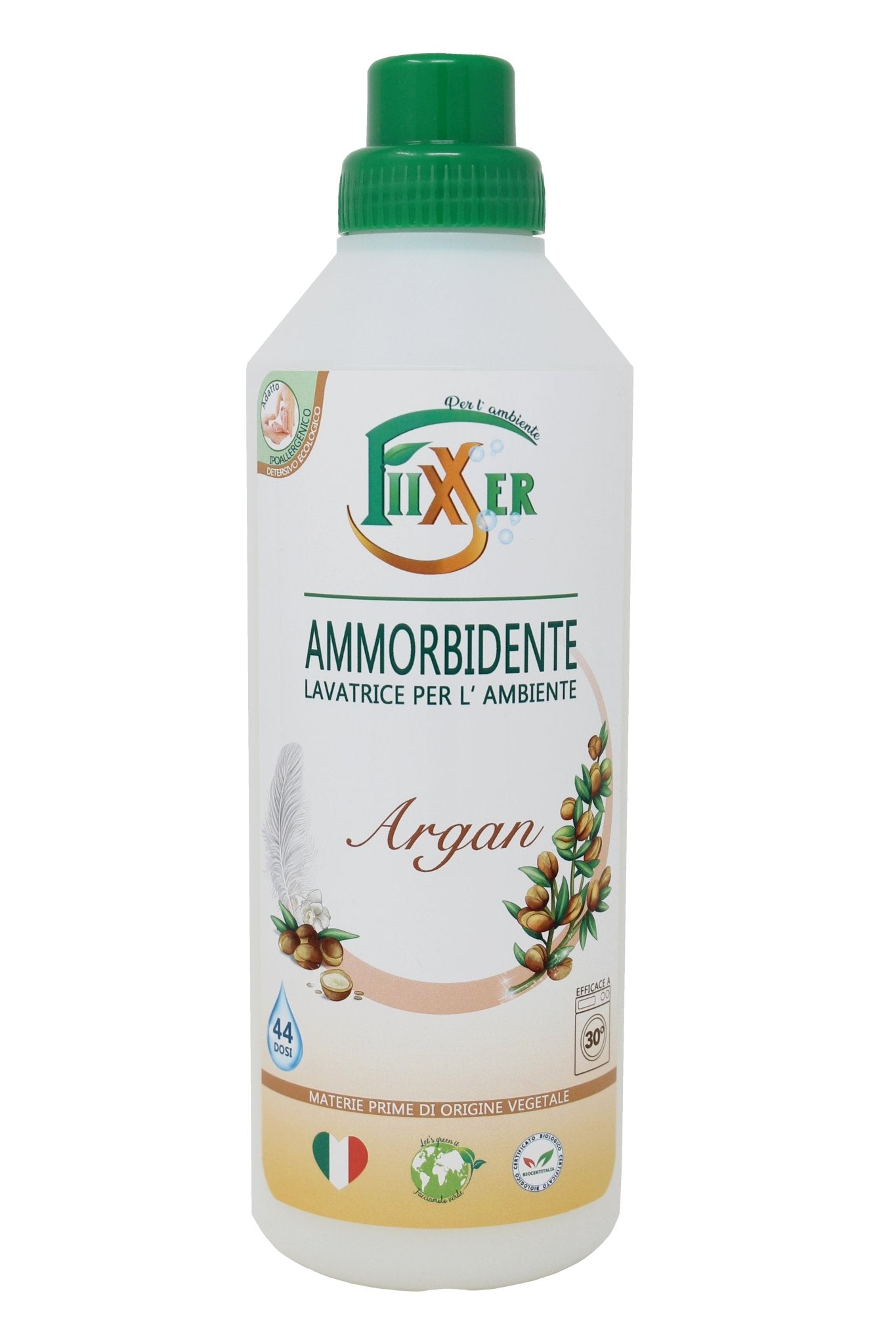 Ammorbidente lavatrice Argan Fiixxer detersivo concentrato ecologico ipoallergenico biologico salute profumato