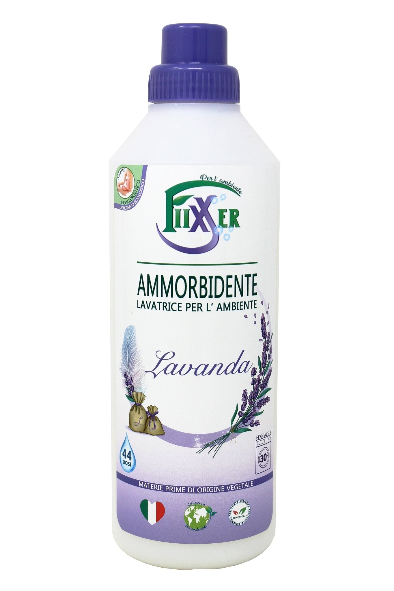 Ammorbidente lavatrice Lavanda Fiixxer detersivo concentrato ecologico ipoallergenico biologico salute profumato