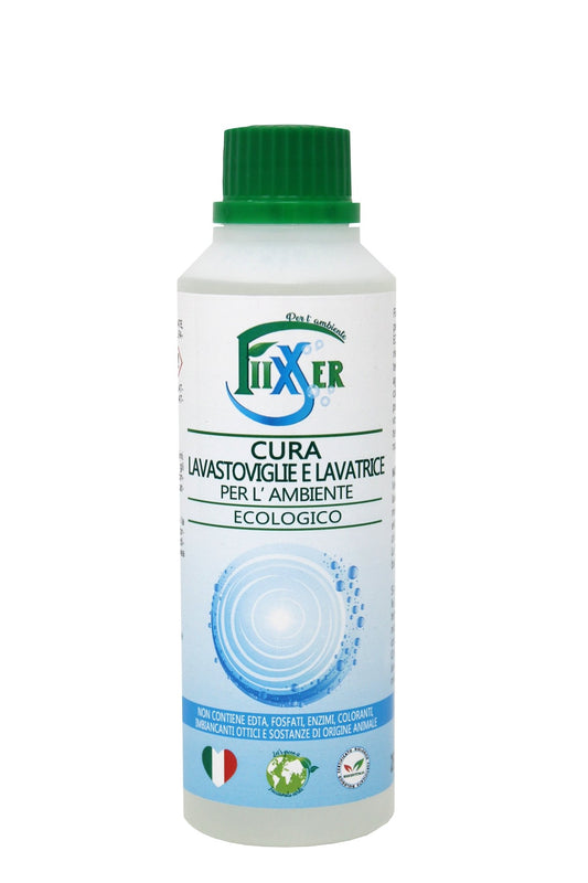 Cura lavastoviglie e lavatrice Fiixxer detergente anticalcare ecologico biologico perfetto igiene elimina odori profuma