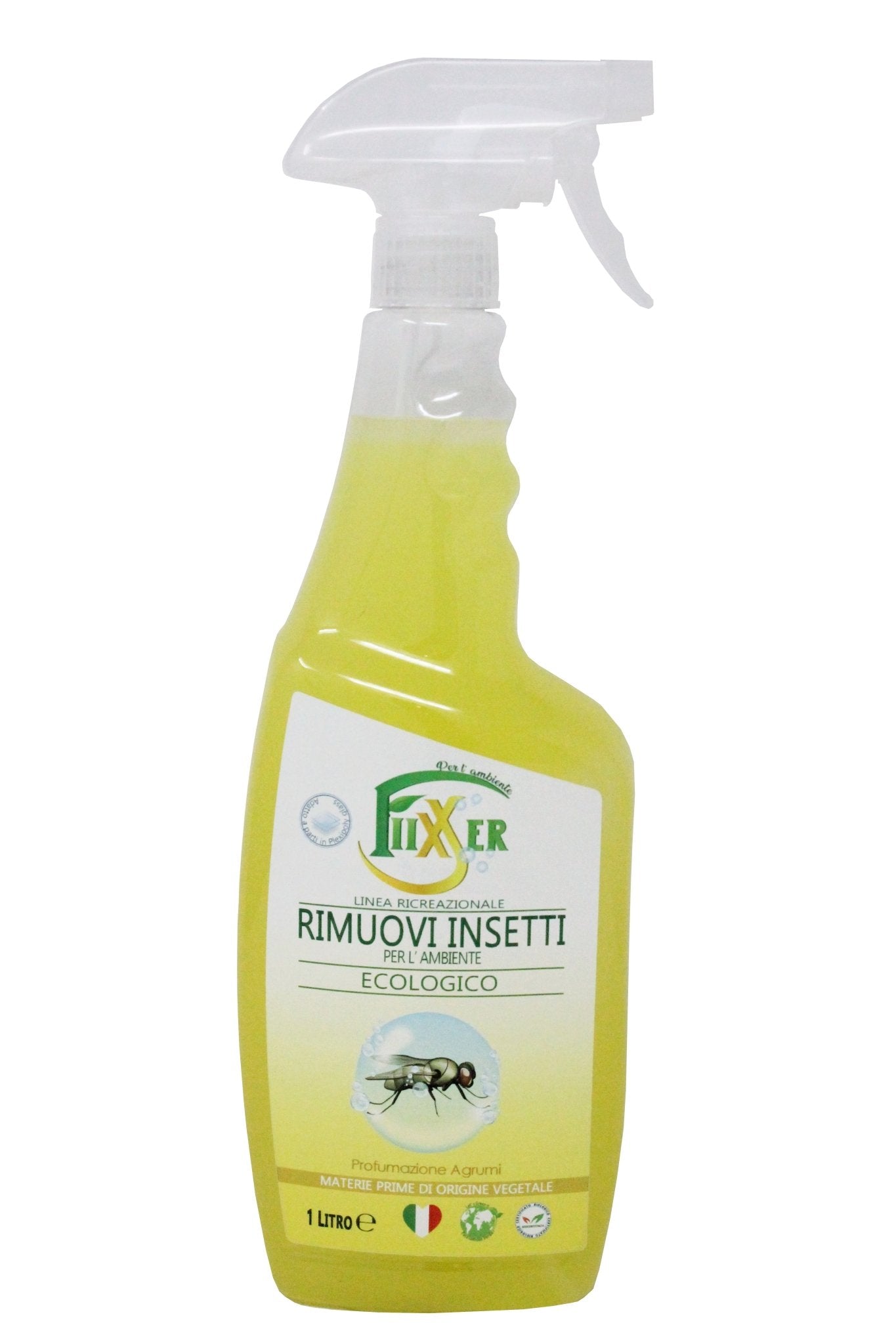 Detergente sgrassatore rimuovi Insetti agrumi Fixxer ecologico biologico elimina moscerini auto camper caravan protegge