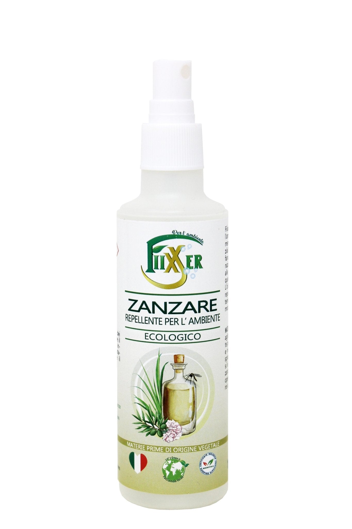 Repellente insetti zanzare Fiixxer ecologico biologico lozione altamente concentrata di oli essenziali di Neem delicato pelle